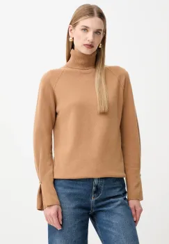 Fracomina pulover de lana culoarea bej, light, cu guler, FR25WT7013K47301 imagine