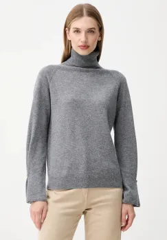 Fracomina pulover de lana culoarea gri, light, cu guler, FR25WT7013K47301 imagine