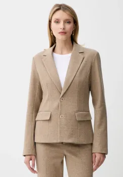 Fracomina sacou din lana culoarea bej, un singur rand de nasturi, uni, FR25WJ2008W80501 imagine