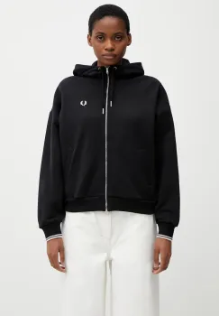 Fred Perry hanorac cu fermoar pentru femei, din bumbac imagine