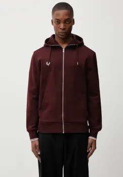 Fred Perry hanorac cu fermoar si gluga barbatesc din bumbac imagine