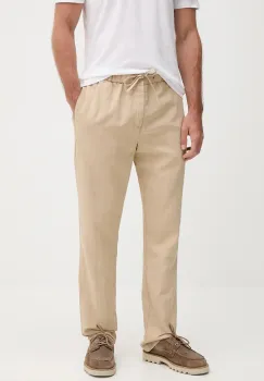 Frescobol Carioca pantaloni din amestec de in culoarea bej, drept, 2602.839 imagine