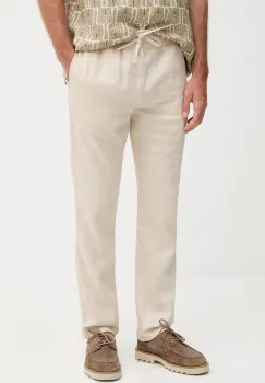 Frescobol Carioca pantaloni din in culoarea bej, drept, 1240.368 imagine