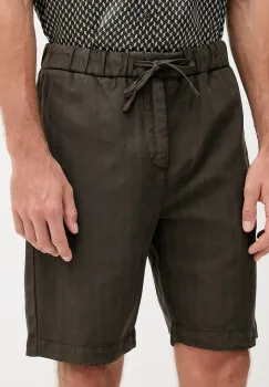 Frescobol Carioca pantaloni scurti din amestec de in culoarea verde, 2603.840 imagine