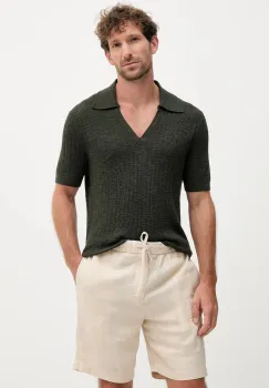 Frescobol Carioca tricou polo din in culoarea verde, uni, 2420.842 imagine