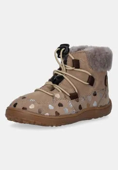 Froddo cizme de iarna pentru copii din piele intoarsa BAREFOOT UP FURRY TEX culoarea bej, G3110270 imagine