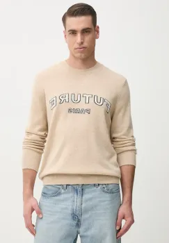 FROM FUTURE pulover de casmir barbati, culoarea bej, light, MPR02730 imagine