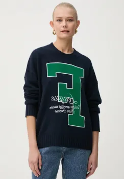 FROM FUTURE pulover de casmir culoarea albastru marin, light, WPR02211 imagine