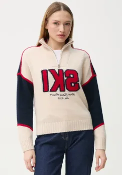 FROM FUTURE pulover de casmir culoarea bej, WPM02198 imagine