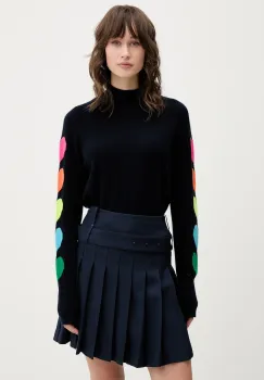 FROM FUTURE pulover de casmir culoarea bleumarin, light, cu turtleneck, WPM01306 imagine