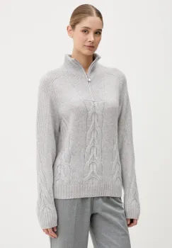 FROM FUTURE pulover de casmir culoarea gri, calduros, cu turtleneck, WPM03277 imagine