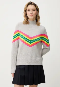 FROM FUTURE pulover de casmir culoarea gri, cu turtleneck, WPM03327 imagine