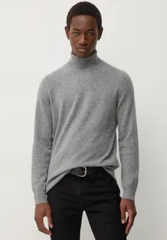 FROM FUTURE pulover de casmir culoarea gri, light, cu guler, MPL00050 imagine