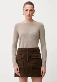 FROM FUTURE pulover de casmir culoarea maro, light, WPR00019 imagine