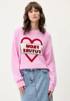 FROM FUTURE pulover de casmir culoarea roz, light, WPR02644 imagine