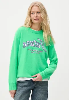 FROM FUTURE pulover de casmir culoarea verde, WPR02204 imagine