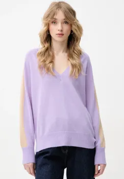 FROM FUTURE pulover de casmir femei, culoarea violet, light, WPV00497 imagine