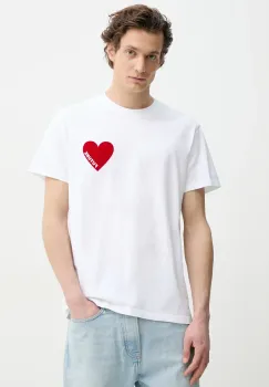 FROM FUTURE tricou din bumbac barbati, culoarea alb, cu imprimeu, MTS00830 imagine