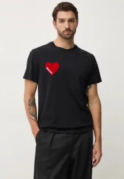 FROM FUTURE tricou din bumbac barbati, culoarea negru, cu imprimeu, MTS00830 imagine