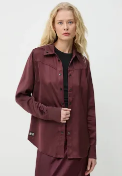 G-Star camasa femei, culoarea rosu, cu guler clasic, regular, D25265-D414 imagine