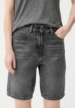 G-Star pantaloni scurti jeans culoarea gri, uni, high waist, D26268-D933 imagine