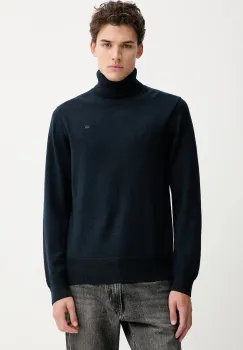 G-Star pulover de lana culoarea bleumarin, cu guler, D27706.B692 imagine