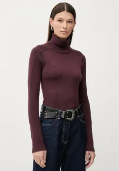 G-Star pulover de lana culoarea bordo, light, cu guler, D27713.B692 imagine