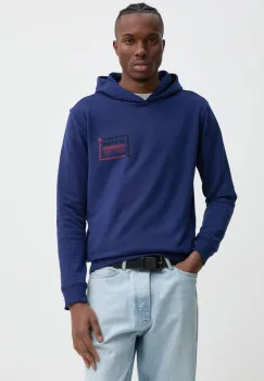 G-Star Raw bluza barbati, culoarea albastru marin, cu gluga, cu imprimeu, D25442-D797 imagine