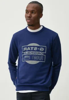 G-Star Raw bluza barbati, culoarea albastru marin, cu imprimeu, D25441-D797 imagine