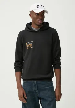G-Star Raw bluza barbati, culoarea negru, cu gluga, cu imprimeu, D25442-D797 imagine