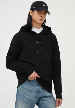 G-Star Raw bluza barbati, culoarea negru, cu gluga, neted imagine