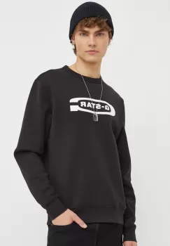 G-Star Raw bluza barbati, culoarea negru, cu imprimeu imagine