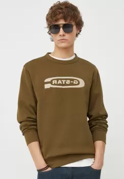G-Star Raw bluza barbati, culoarea verde, cu imprimeu imagine