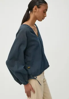 G-Star Raw bluza din bumbac femei, culoarea albastru marin, neted, D25515-D311 imagine