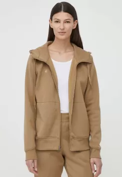 G-Star Raw bluza femei, culoarea bej, cu gluga, neted imagine
