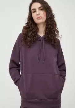 G-Star Raw bluza femei, culoarea violet, cu gluga, neted imagine