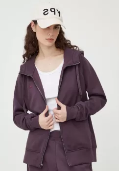 G-Star Raw bluza femei, culoarea violet, cu gluga, neted imagine