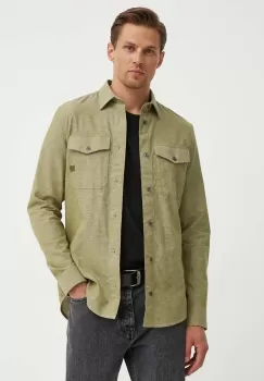 G-Star Raw camasa din amestec de in culoarea verde, cu guler clasic, slim, D24963-D123 imagine