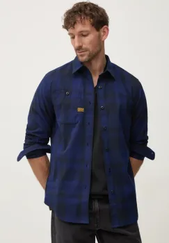 G-Star Raw camasa din bumbac barbati, culoarea albastru marin, cu guler clasic, regular, D23553-D412 imagine