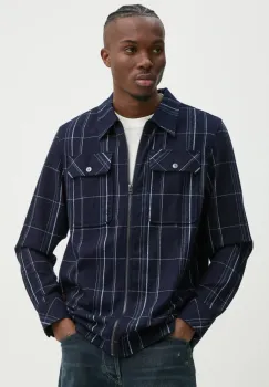 G-Star Raw camasa din bumbac barbati, culoarea albastru marin, cu guler clasic, regular, D25825-D745 imagine
