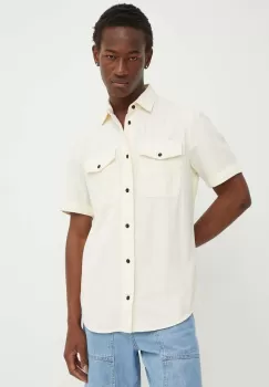 G-Star Raw camasa din bumbac barbati, culoarea bej, cu guler clasic, slim, D19751-D454 imagine
