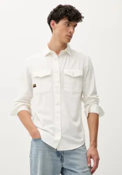 G-Star Raw camasa din bumbac culoarea verde, cu guler clasic, regular imagine