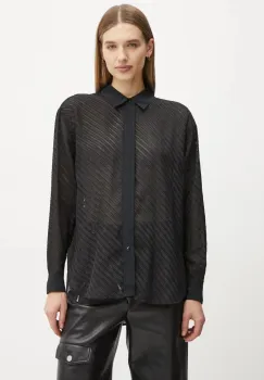 G-Star Raw camasa femei, culoarea negru, cu guler clasic, relaxed, D25406-D404 imagine