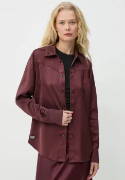 G-Star Raw camasa femei, culoarea rosu, cu guler clasic, regular, D25265-D414 imagine
