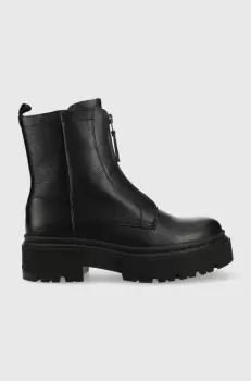 G-Star Raw cizme de piele Kafey Pfm femei, culoarea negru, cu platforma imagine
