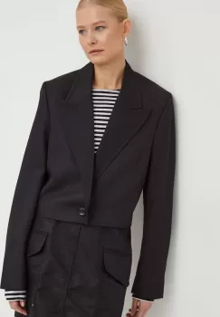 G-Star Raw geaca de lana culoarea negru, un singur rand de nasturi, neted imagine
