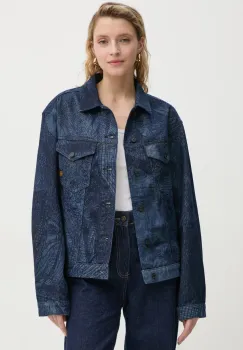 G-Star Raw geaca jeans femei, culoarea albastru marin, de tranzitie, oversize, D26401-D317 imagine