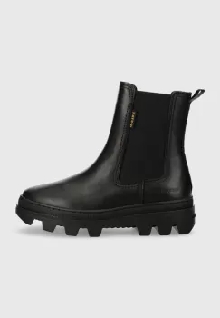 G-Star Raw ghete chelsea de piele NOXER CHS LEA femei, culoarea negru, cu platforma, 2241020720.BLK imagine