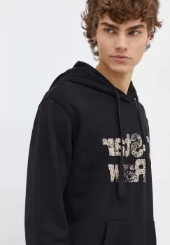 G-Star Raw hanorac de bumbac barbati, culoarea negru, cu gluga, cu imprimeu imagine