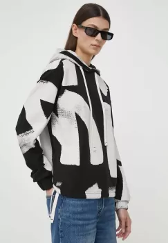 G-Star Raw hanorac de bumbac femei, culoarea negru, cu gluga, modelator imagine